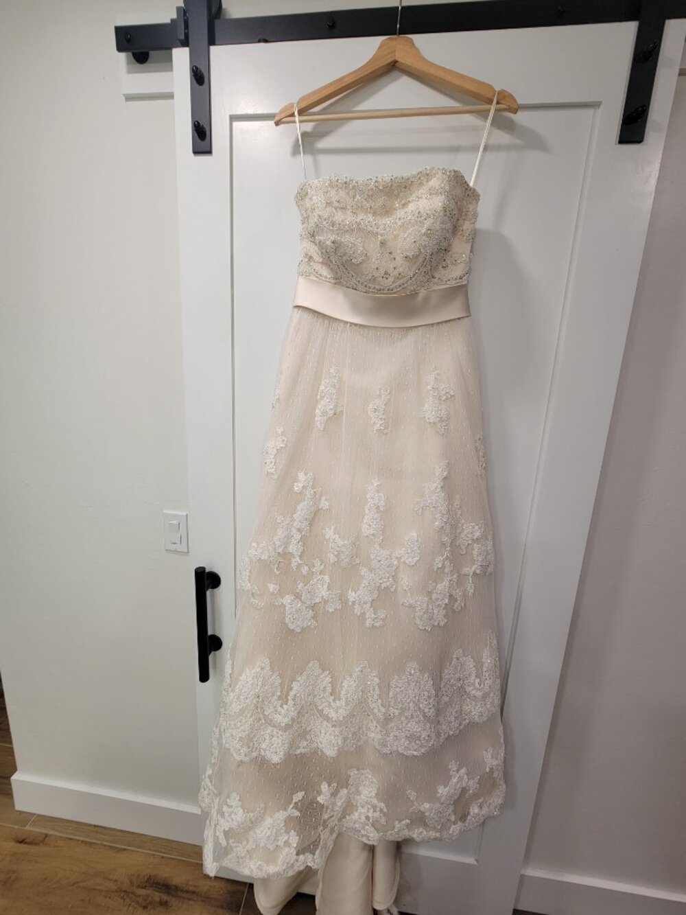 Casablanca Style 1900 Champagne Wedding Dress - Picture 3 of 15
